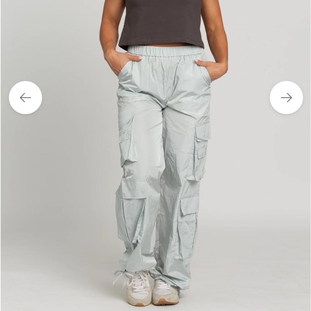 Ice Grey Parachute Pants